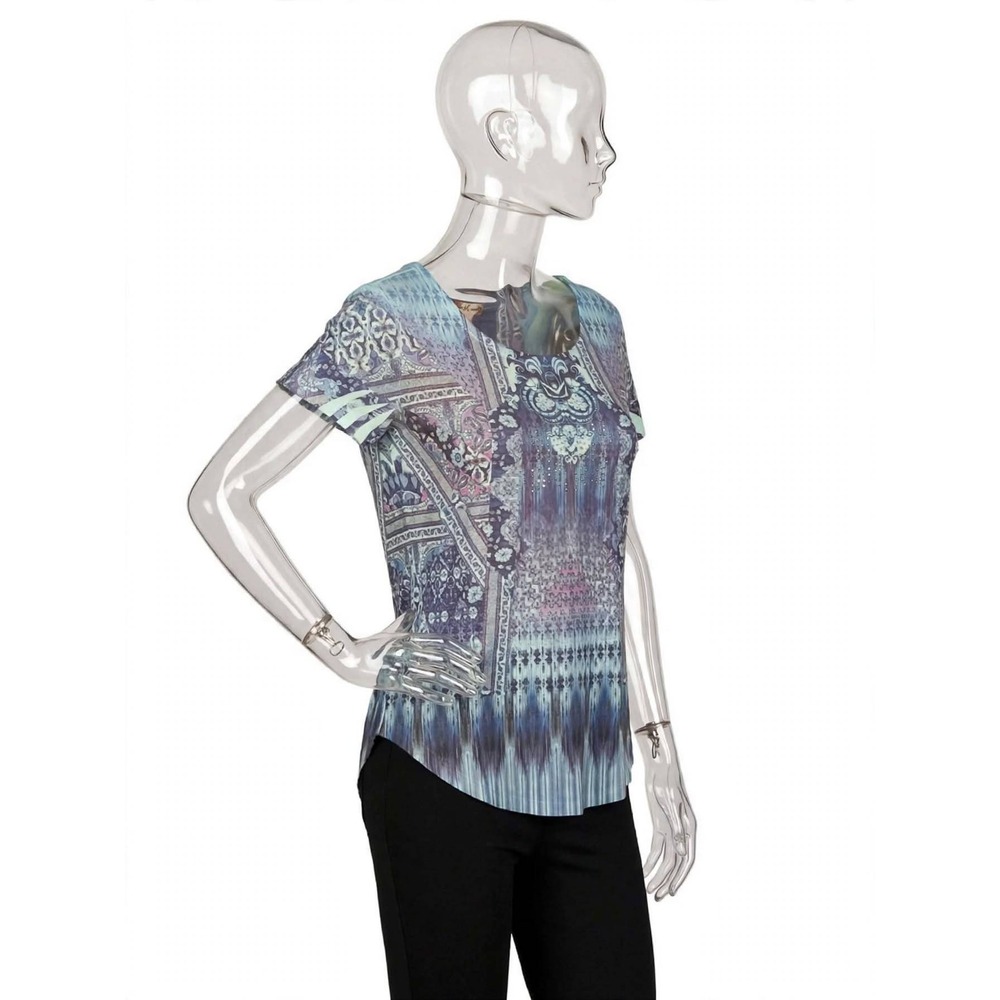 Unity World Wear Women's Boho Style Blue Shirt Size SKUW299